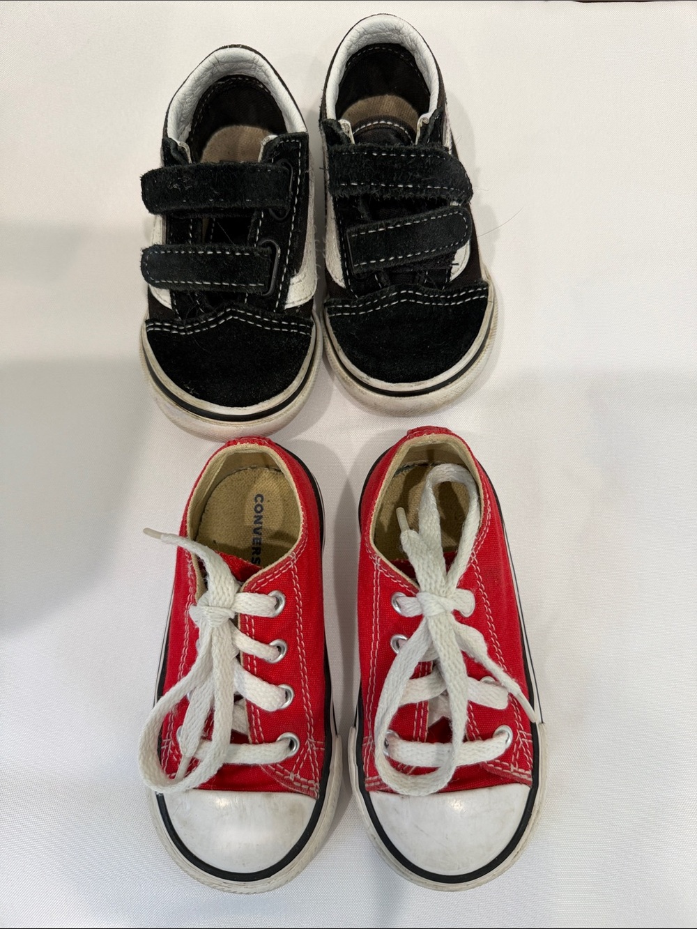 Converse two Pair - Toddler Red and Black Canvas Sneakers